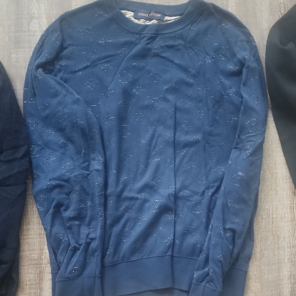 Louis Vuitton Navy Crewneck Sweater for Men